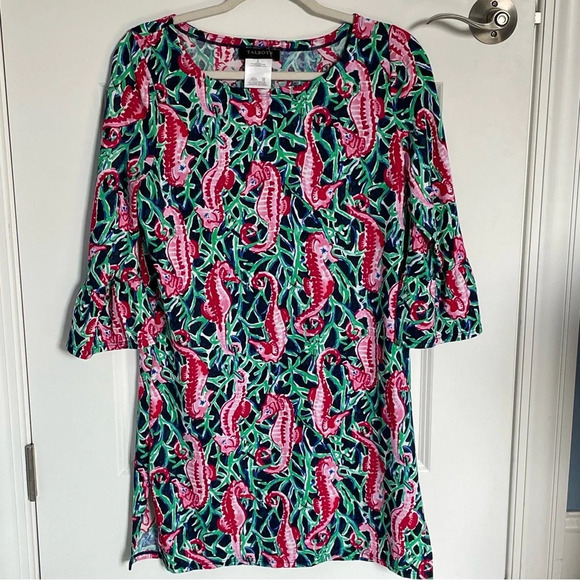 Talbots Seahorse Flounce Sleeve Cover-Up/Multicolor 29714 - Picture 3 of 14